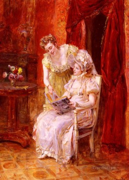 スケッチブックを書く女性 エドゥアルド・レオン・ガリド Oil Paintings